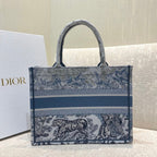 Christina Dior Medium Book Tote Bag 36cm Blue