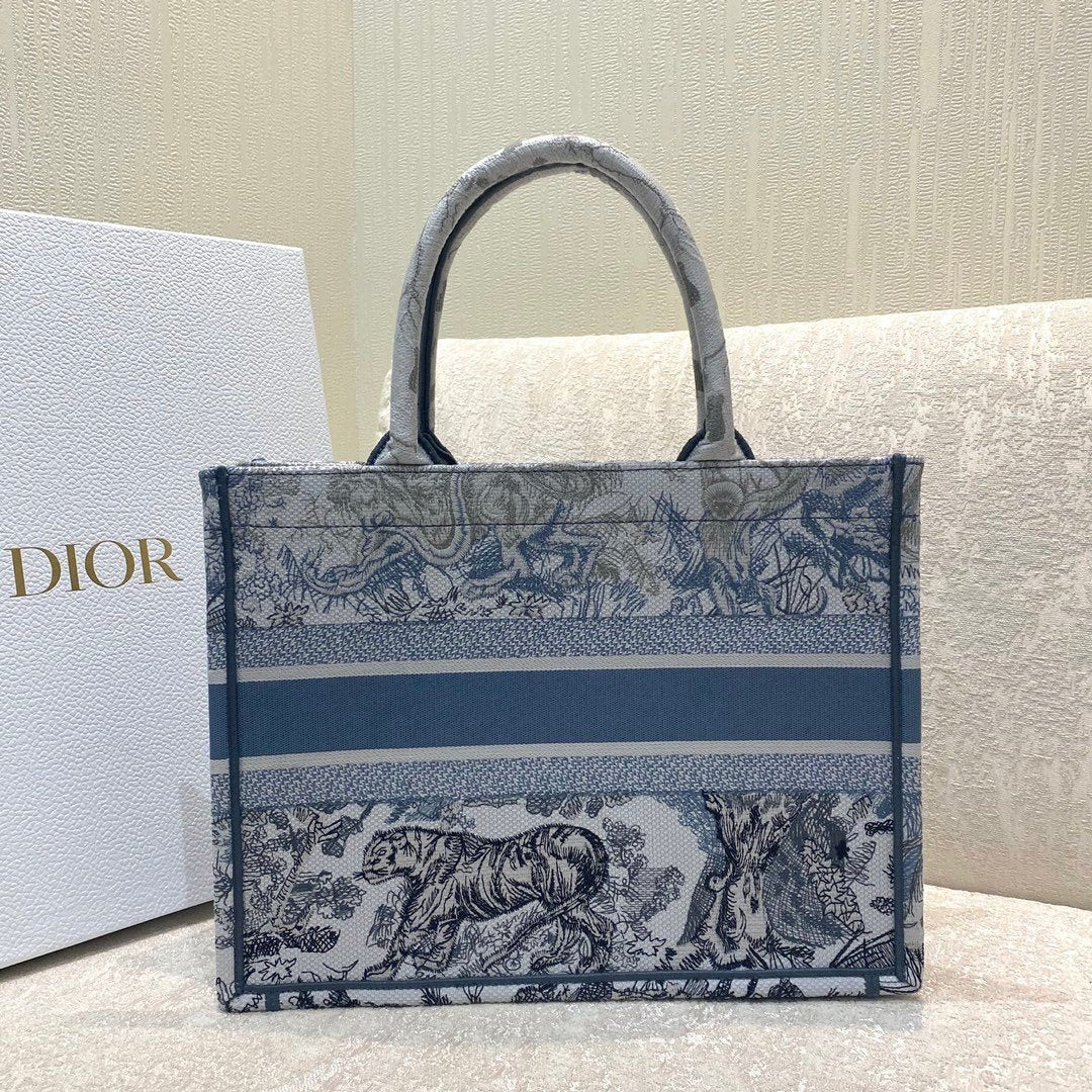 Christina Dior Medium Book Tote Bag 36cm Blue