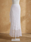 Celestial Lace Mermaid Maxi Skirt with elegant white lace panels