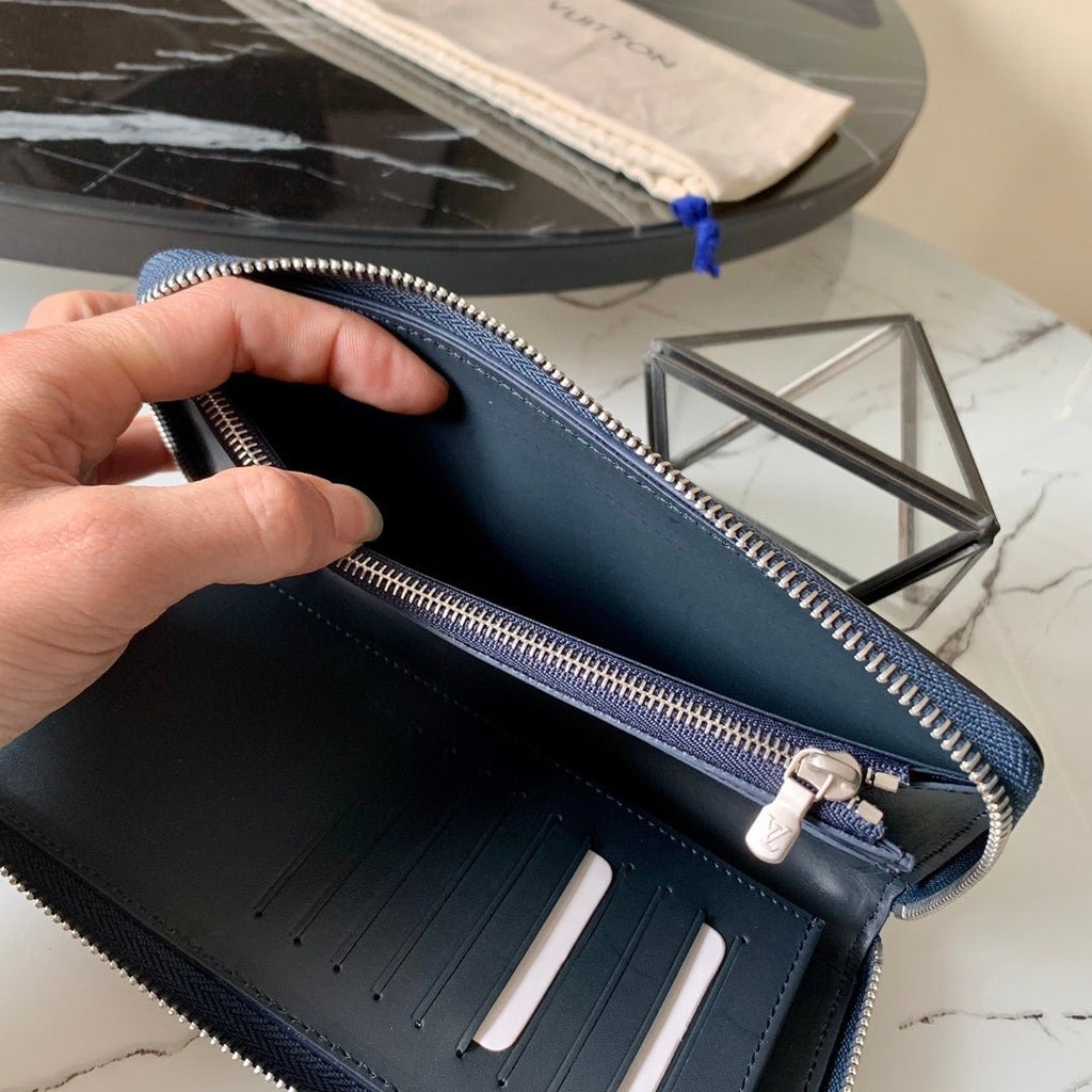 Louis Vuitton Taurillon Clutch Wallet 20cm Blue