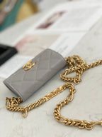 Chanel Flap Bag Mini Gold 12cm Grey