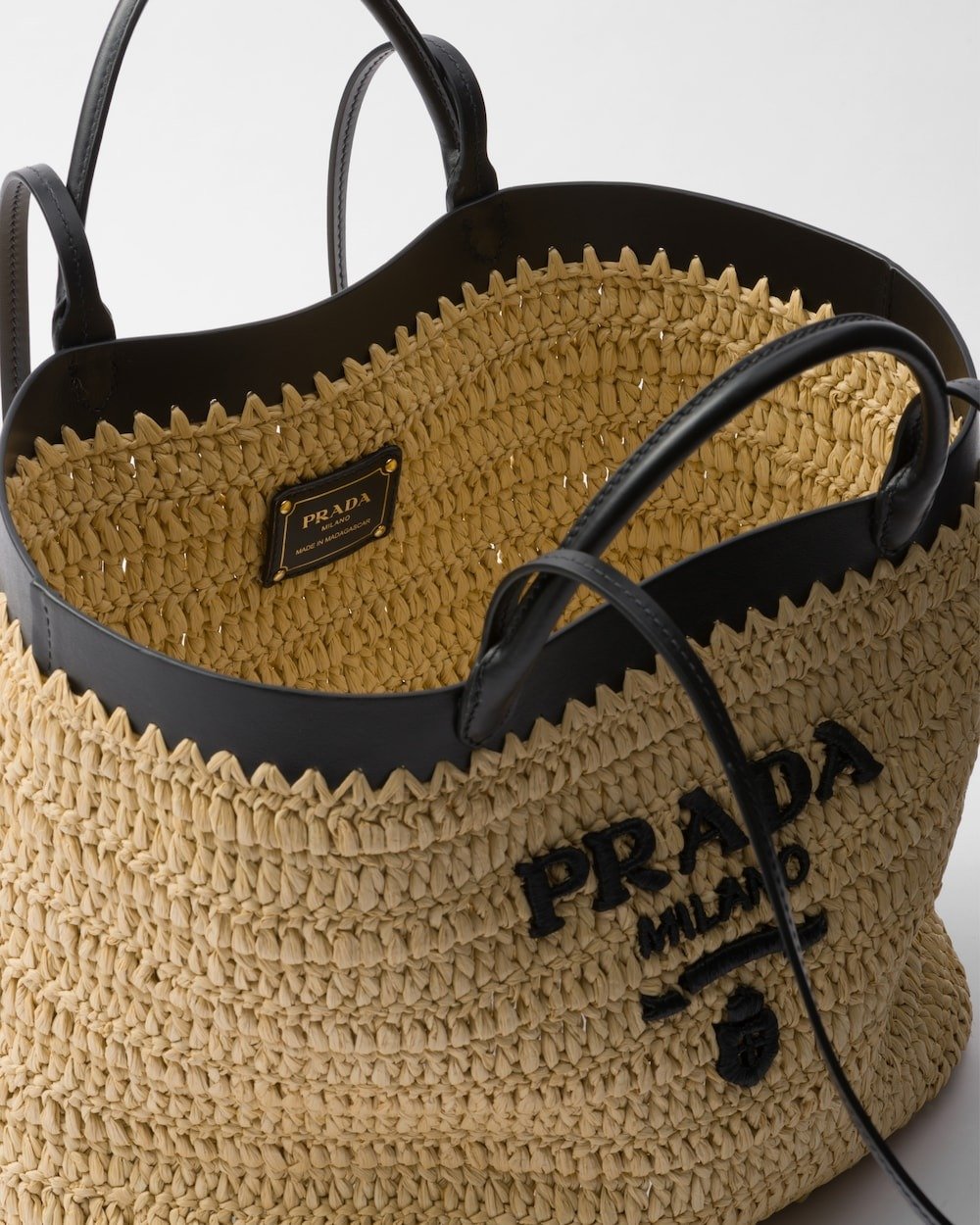 Prada Medium Crochet Tote Bag Tan For Women 29cm/11in