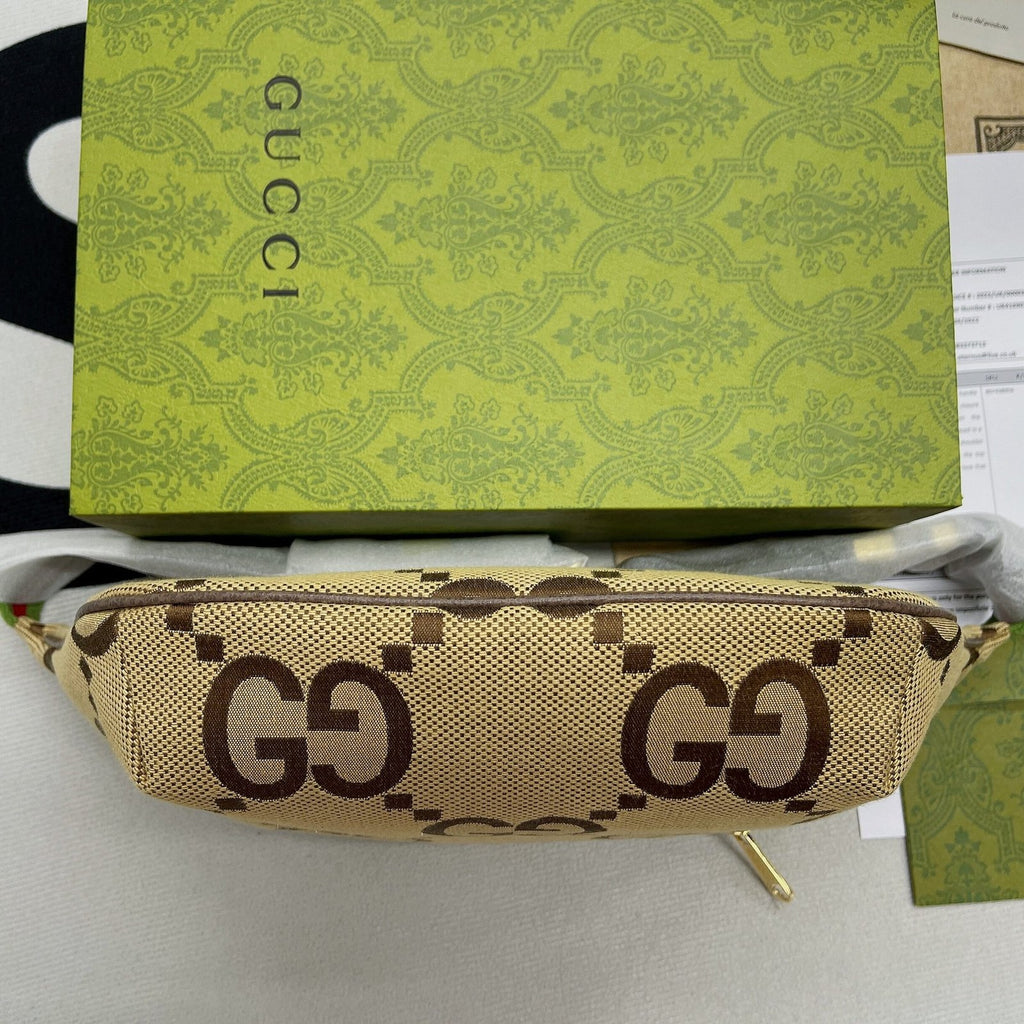 Gucci Jumbo GG Belt Bag Camel And Ebony Jumbo GG Canvas For Women 15.3in/39cm