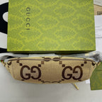 Gucci Jumbo GG Belt Bag Camel And Ebony Jumbo GG Canvas For Women 15.3in/39cm