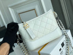 Chanel CO-CO Gabrielle Hobobag 20cm White