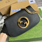 Gucci Blondie Shoulder Bag Black For Women, Women’s Bags 11in/28cm GG‎