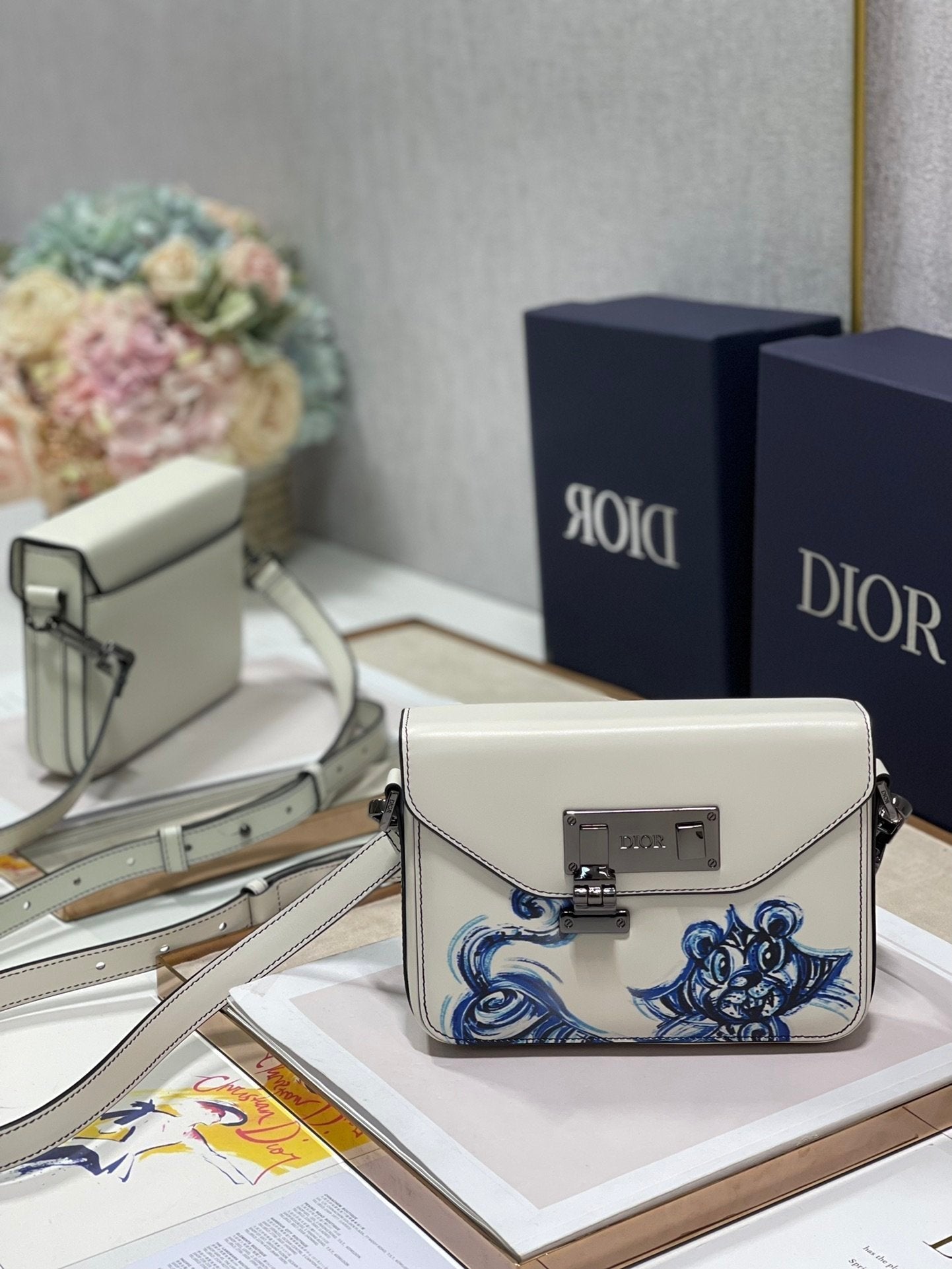 Christian Dior Paris Bag 19cm White