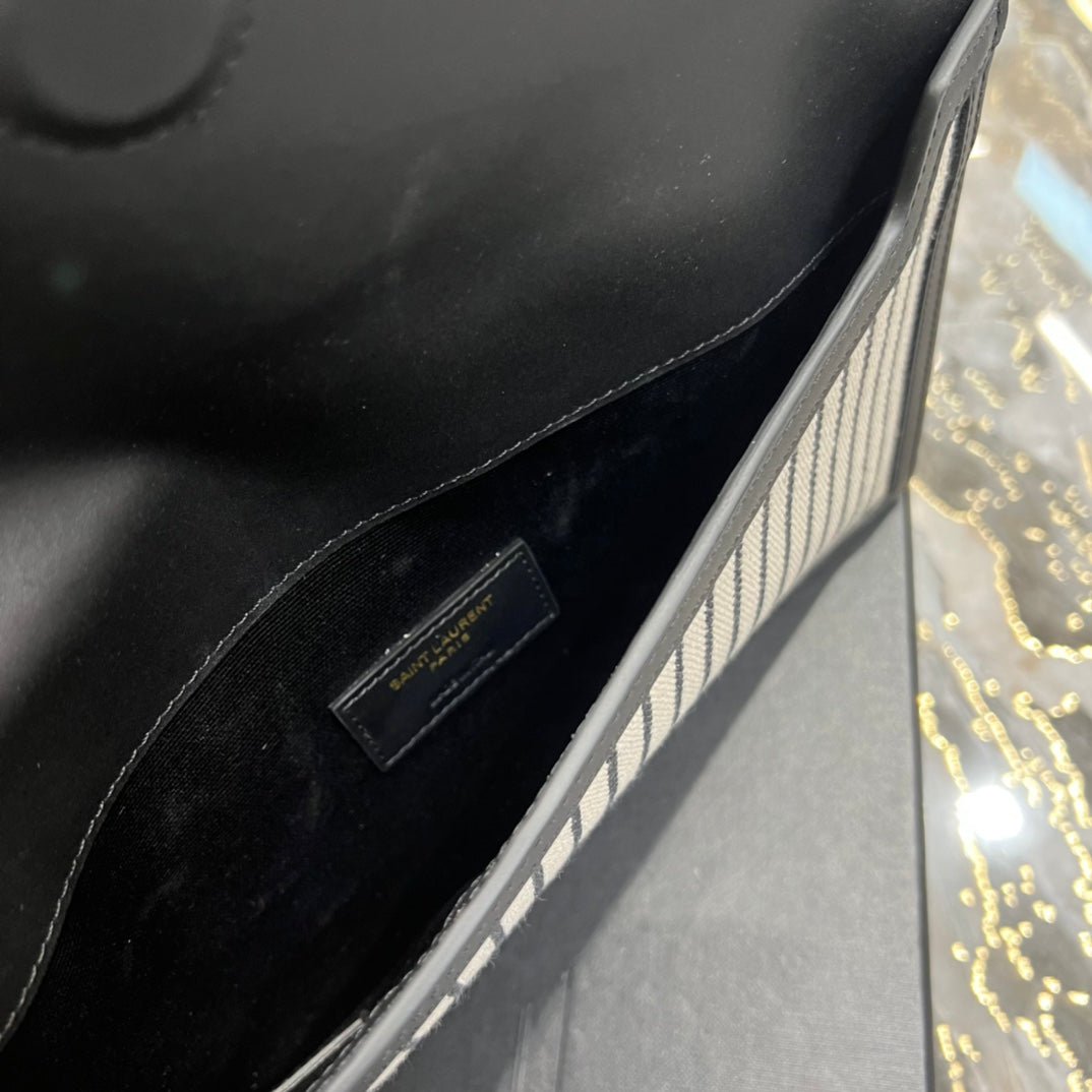Saint Laurent Uptown Pouch In Canvas 27cm