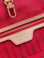 Louis Vuitton Neverfull MM Bag 32cm Damier Azur Canvas Fall/Winter Collection N41361, Red