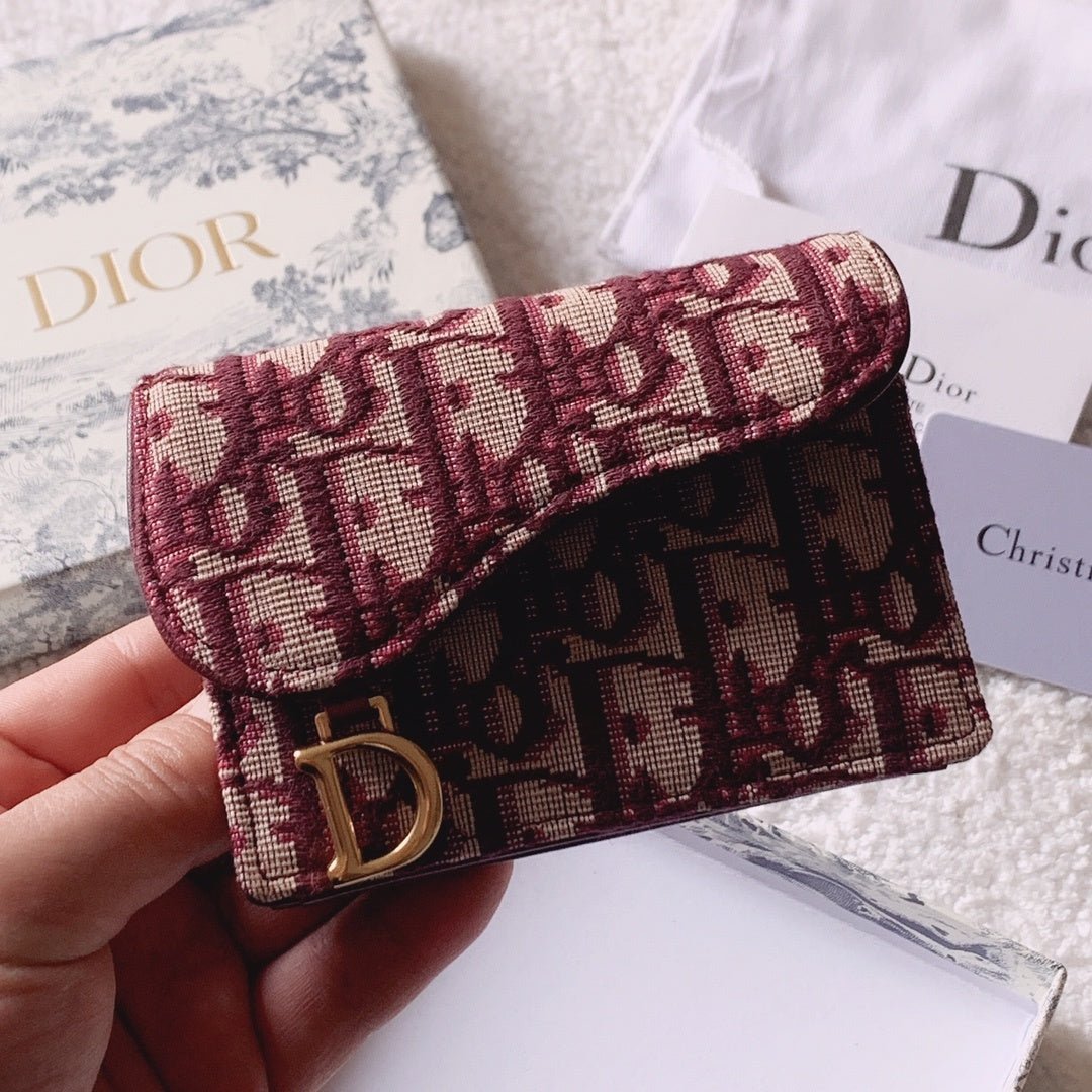 Christian Dior Oblique Saddle Red Wallet 11cm