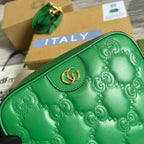 Gucci Matelasse Shoulder Bag Green For Women, Women’s Bags 8.5in/22cm