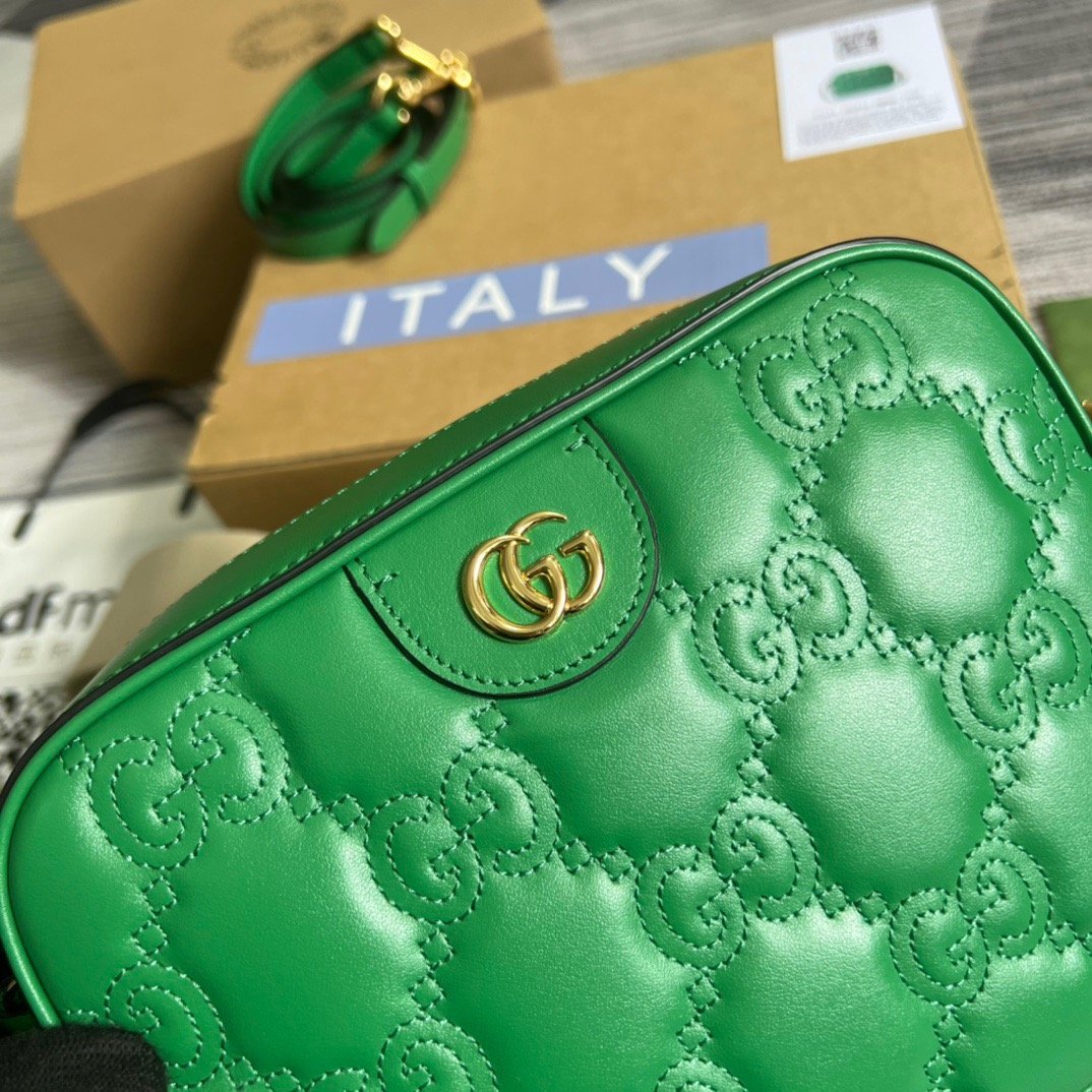 Gucci Matelasse Shoulder Bag Green For Women, Women’s Bags 8.5in/22cm