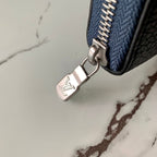 Louis Vuitton Taurillon Clutch Wallet 20cm Blue