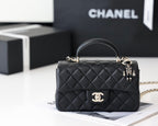 Chanel Mini Flapbag With Top Handle AS2431 20cm Black
