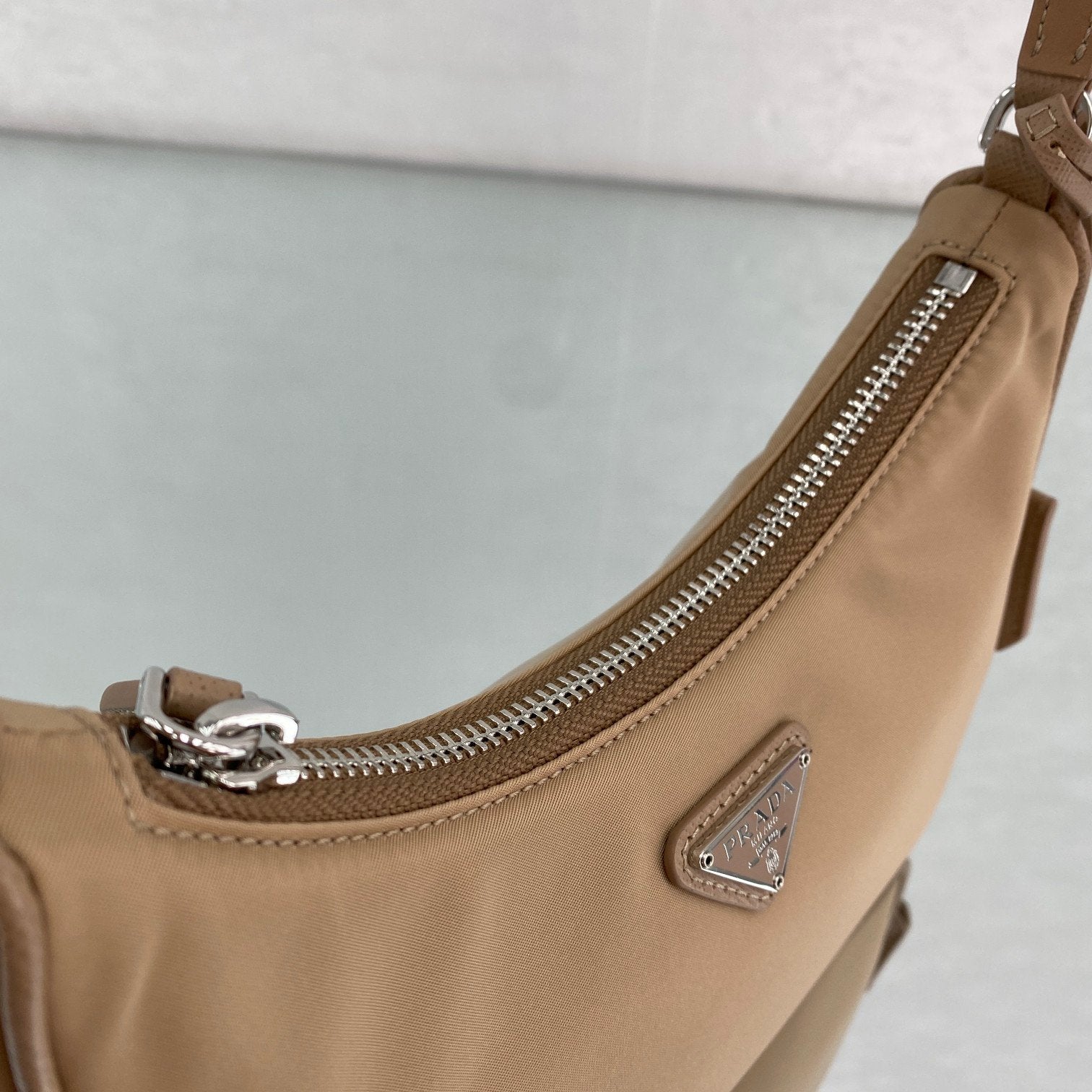 Prada Re-Edition 2005 Saffiano Leather Bag Beige For Women, Women’s Bags 8.6in/22cm
