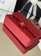 Chanel Classic Flapbag Gold Hardware 26cm Red