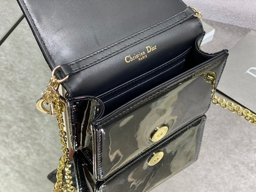 Christian Dior Shine Black Crossbody Bag 14cm