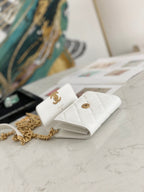 Chanel Flap Bag Mini Gold 12cm White