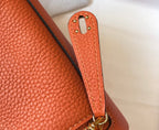 Hermes Lindy Mini Clemence Bag Orange For Women, Women’s Handbags, Shoulder And Crossbody Bags 7.5in/19cm