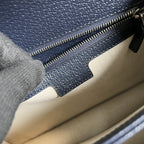 Gucci Ophidia Small Top Handle Bag Beige And Blue GG Supreme Canvas For Women 10in/25cm