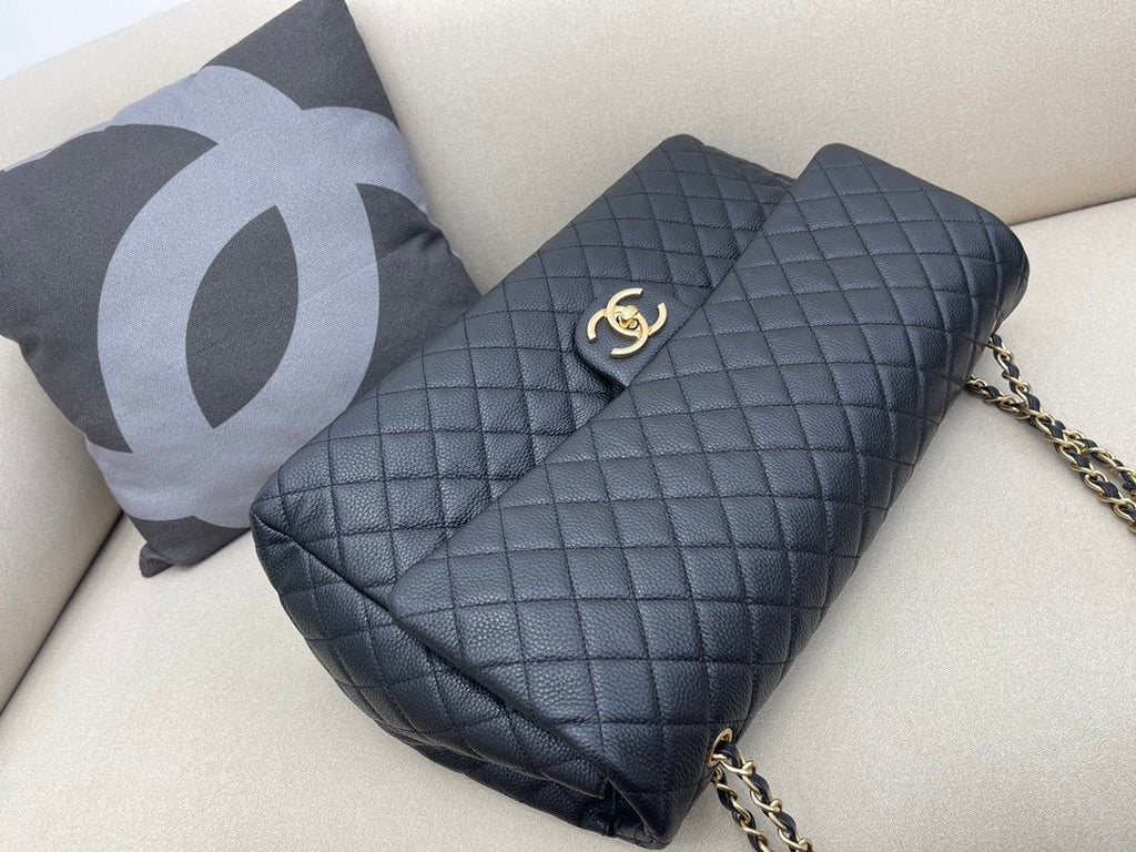 Chanel CoCo Luggage Gold Toned Hardware 46cm Black