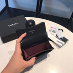 Chanel Co-Co Mini Wallet Silver Hardware 12cm Black