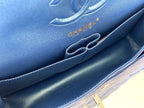Chanel Classic Flapbag Silver Hardware 26cm Blue