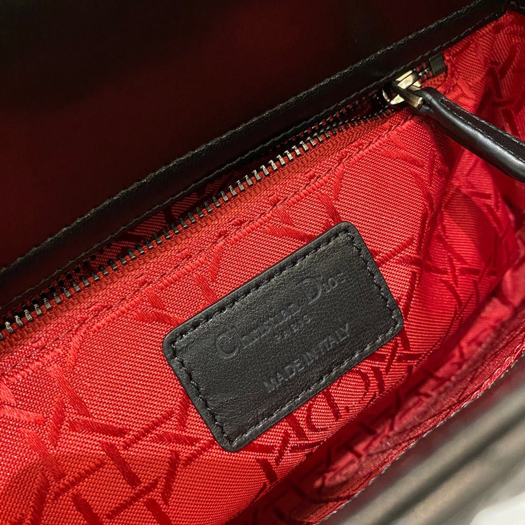 Christian Dior Lady Dior Bag Metal Hardware Spring Collection 20cm Black
