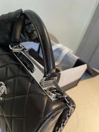 Chanel Classic Flap Bag Silver Hardware 25cm Black
