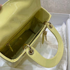 Christian Dior Lady Dior Bag Gold Hardware 20cm Yellow