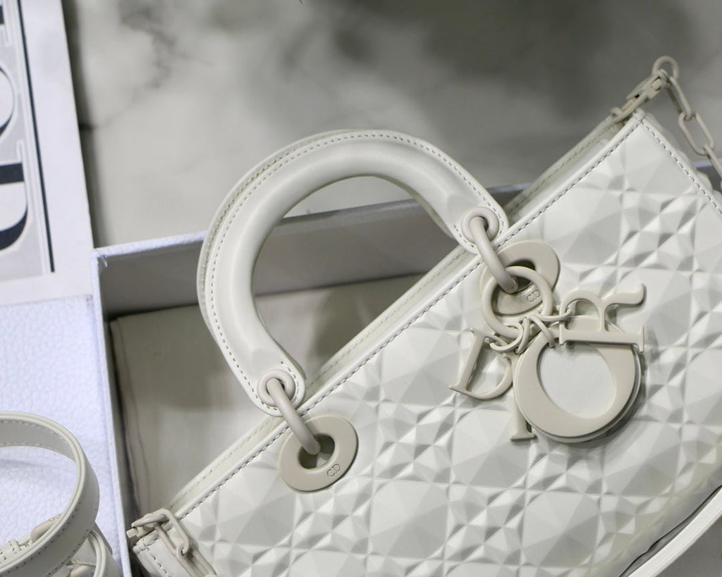Christian Dior Lady D-Joy Bag 26cm White