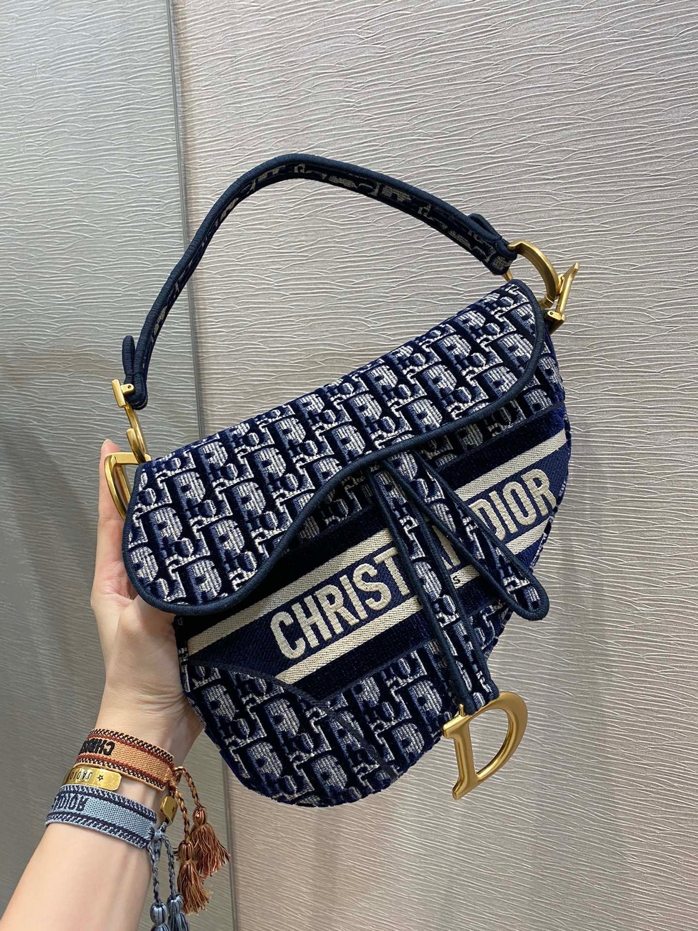 Christian Dior Blue Handle Bag 25cm