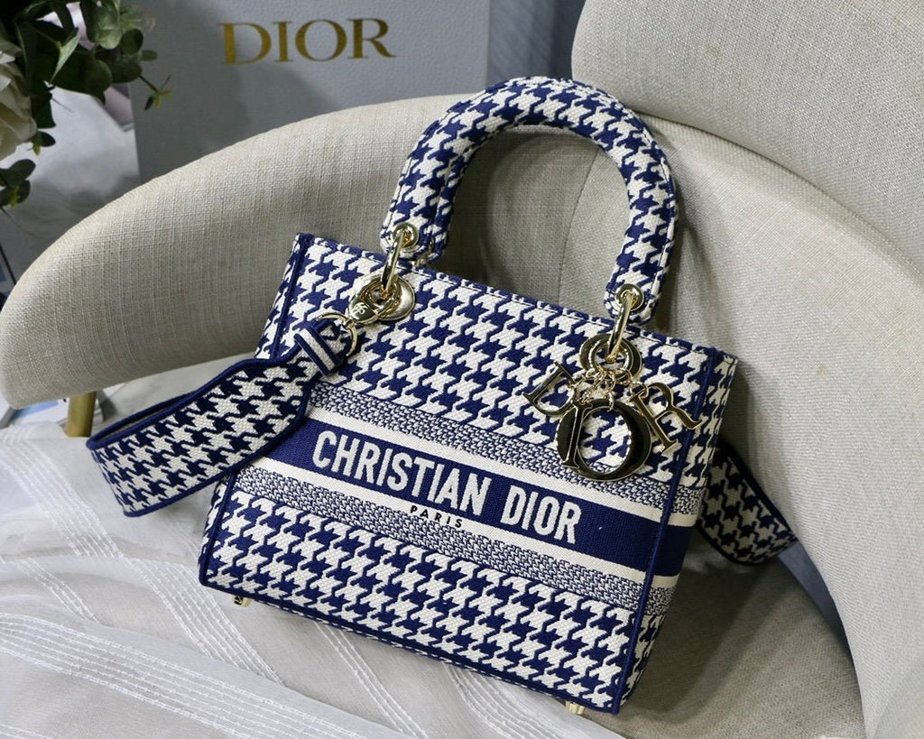 Christian Dior Medium Lady D-Lite Bag 24cm Blue