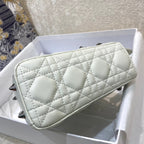 Christian Dior Lady Dior Bag Metal Hardware Spring Collection 20cm White