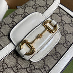 Gucci Horsebit 1955 GG Mini Bag White For Women, Women’s Bags 8in/21cm GG