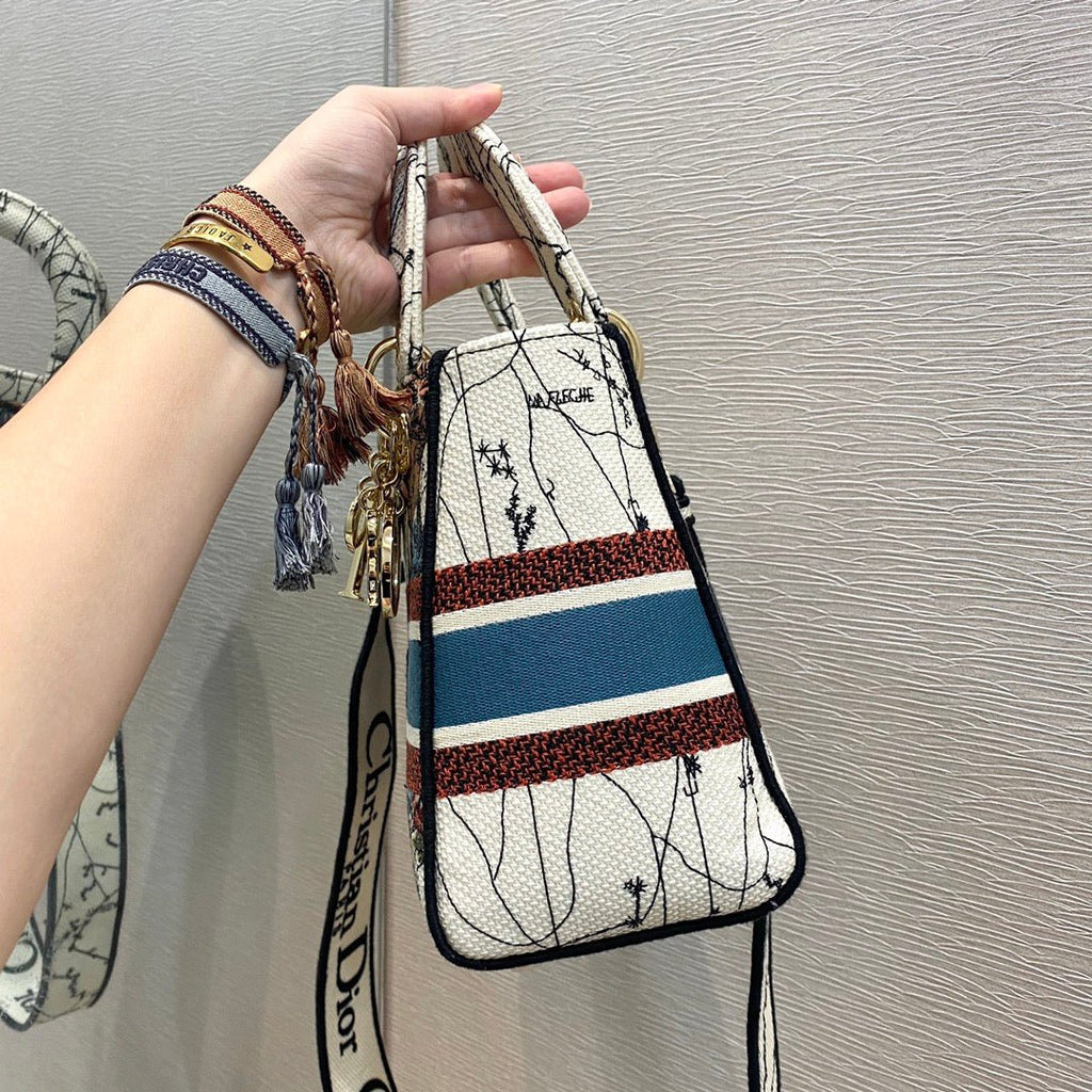 Christian Dior Medium Lady D-Lite Bag 24cm White