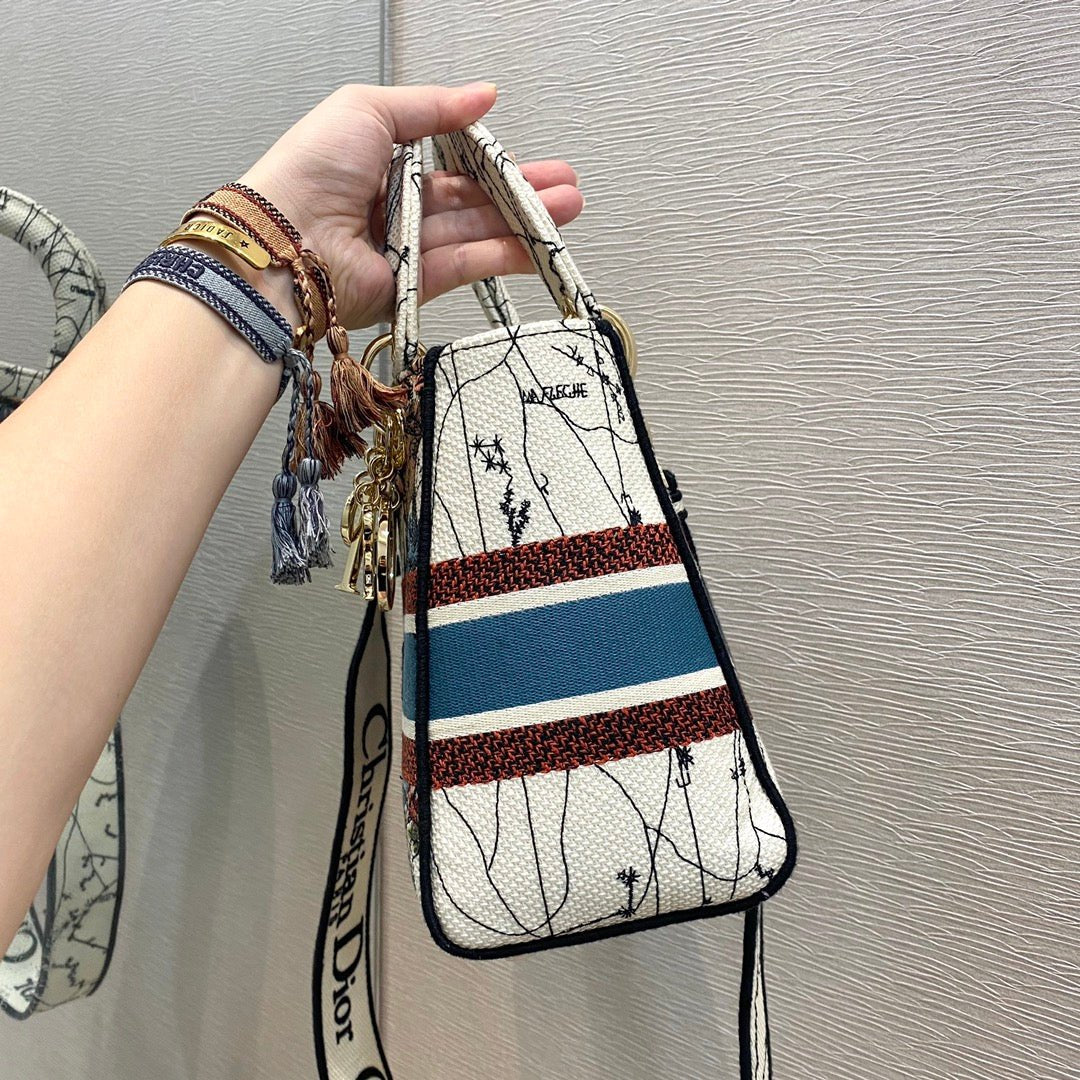 Christian Dior Medium Lady D-Lite Bag 24cm White