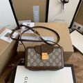 GG Mini Bag With Clasp Closure Beige/Ebony GG Supreme Canvas For Women 7.1in/18cm