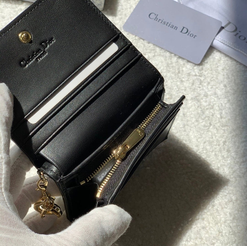 Mini Lady Dior Black Wallet 11cm