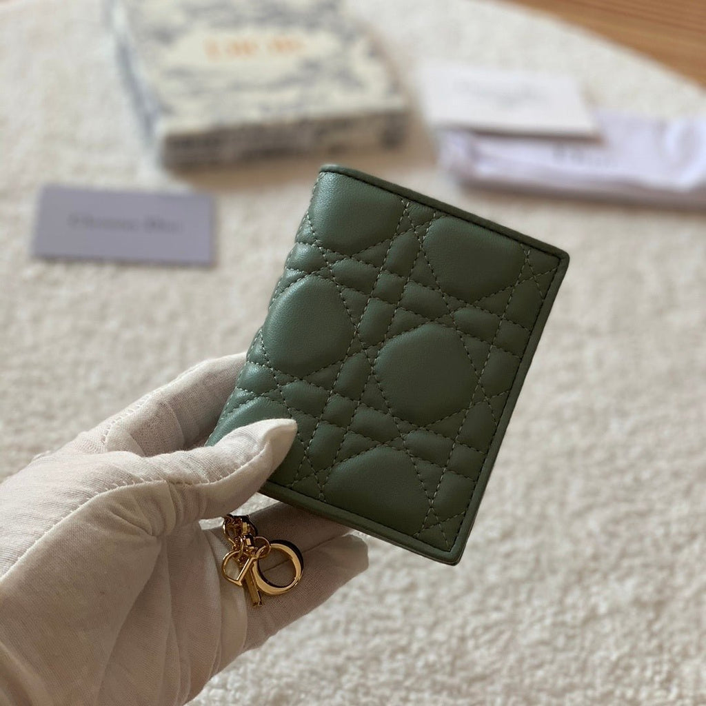 Mini Lady Dior Green Wallet 11cm