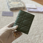 Mini Lady Dior Green Wallet 11cm