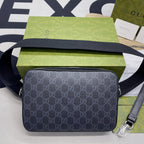 Gucci Shoulder Bag With Interlocking G Black GG Supreme Canvas For Women 9.6in/24.5cm