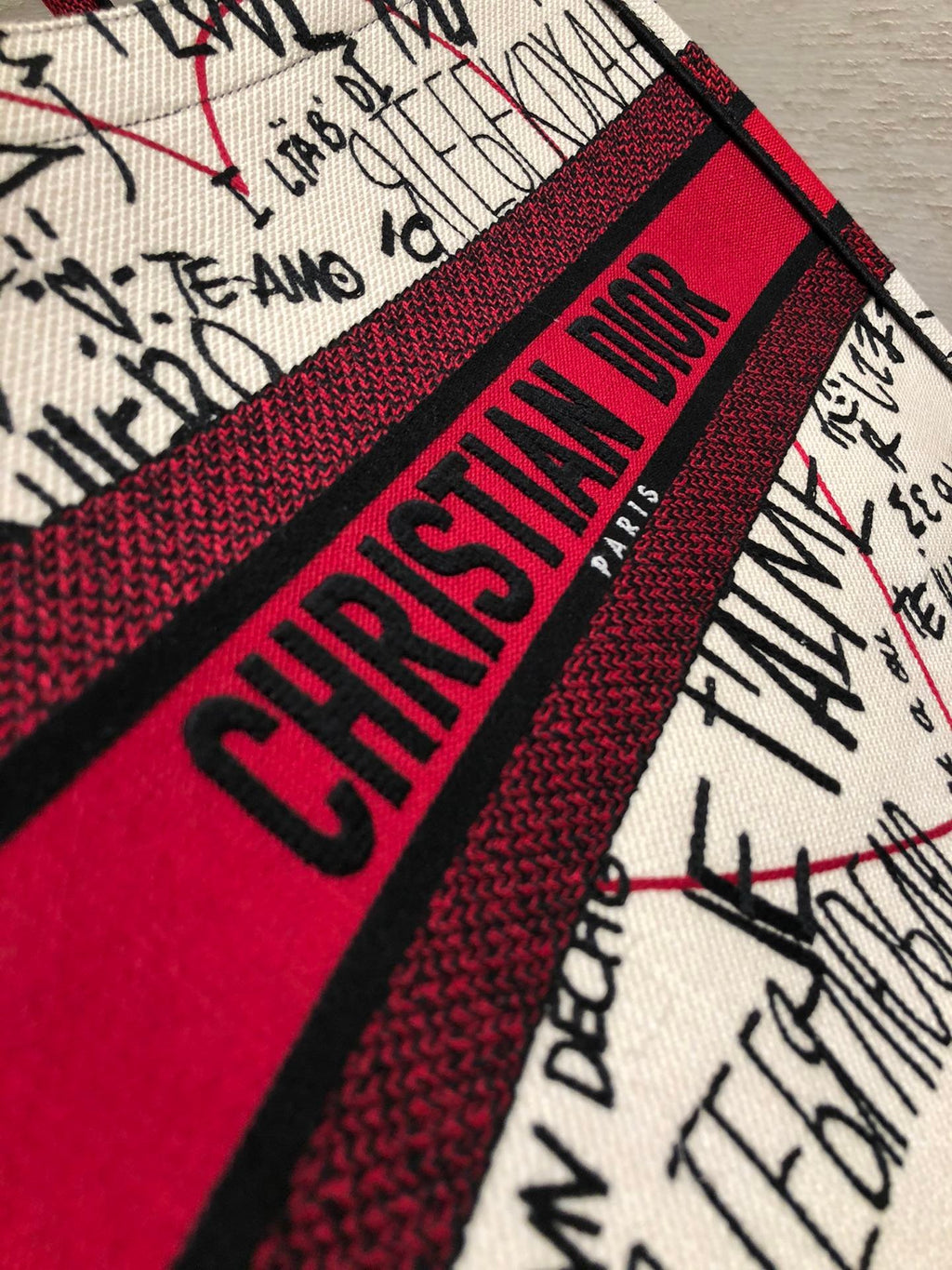 Christian Dior Red Mini Book Tote 36cm