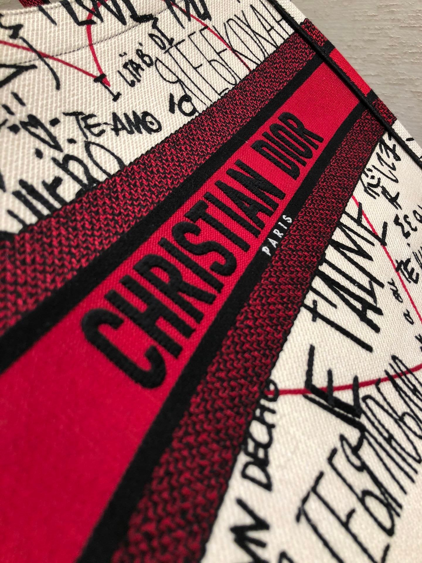 Christian Dior Red Mini Book Tote 36cm