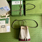 Gucci Ophidia Small GG Bucket Bag White For Women, Women’s Bags 10in/25cm