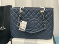 Chanel Tote Bag Spring Collection Silver Hardware 33cm Blue