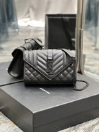 Saint Laurent Small Bag In Mix Matelasse 21cm Black