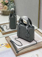 Christian Dior Lady Dior Bag 17cm Dark Grey