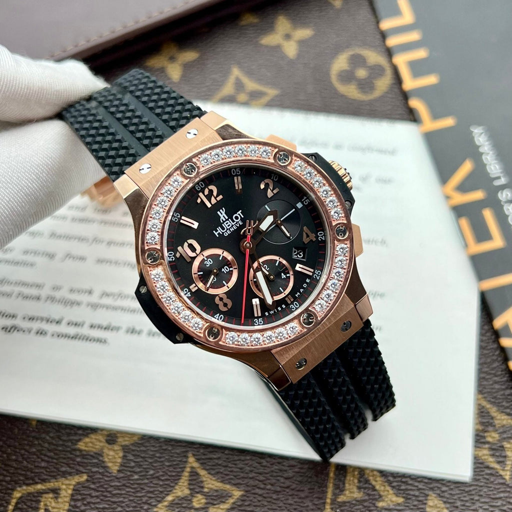 Hublot Watch Big Bang King Gold Choronograph Rubber Strap 44mm