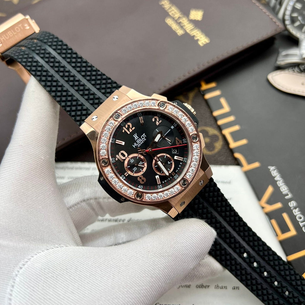 Hublot Watch Big Bang King Gold Choronograph Rubber Strap 44mm